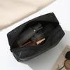 Wangdins Geometric Plaid Black Makeup Bag - Simple, Portable Cosmetic Storage for Women