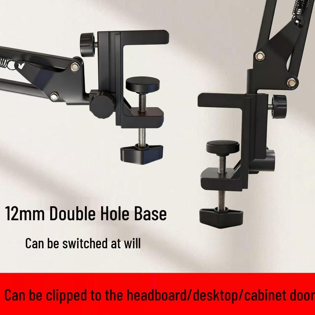 Dubbel Gebruik Verstelbare Telefoon & Tablet Standaard met I-Type Klem, voor Bureau & Nachtkastje Gebruik