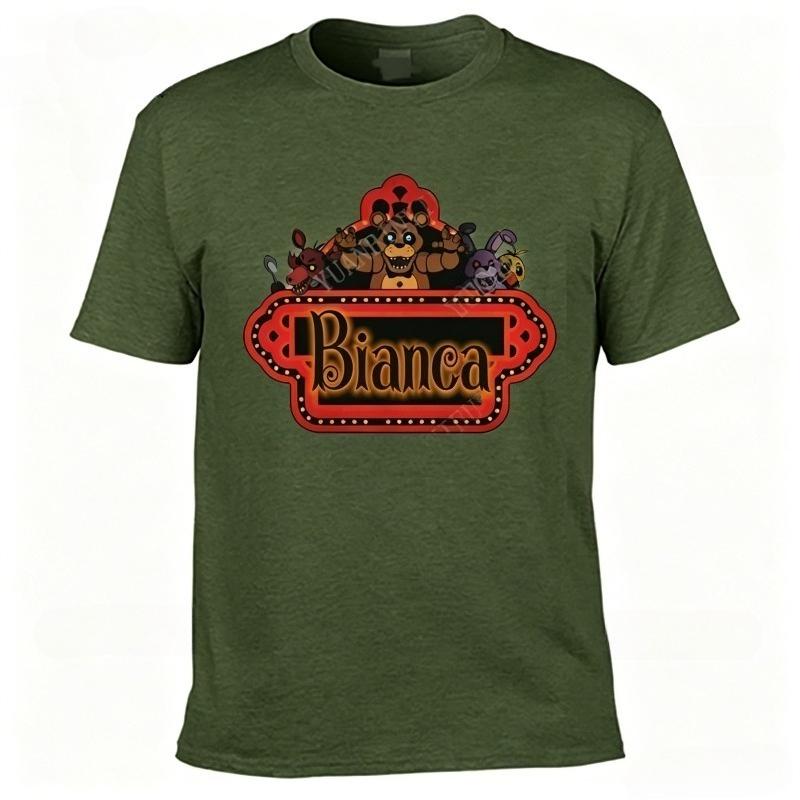 Horror Game FNAF Pizzeria TShirt Freddy Fazbear and Friends Graphic Tee Bianca Name Print Unisex Casual Cotton Short Sleeve Top