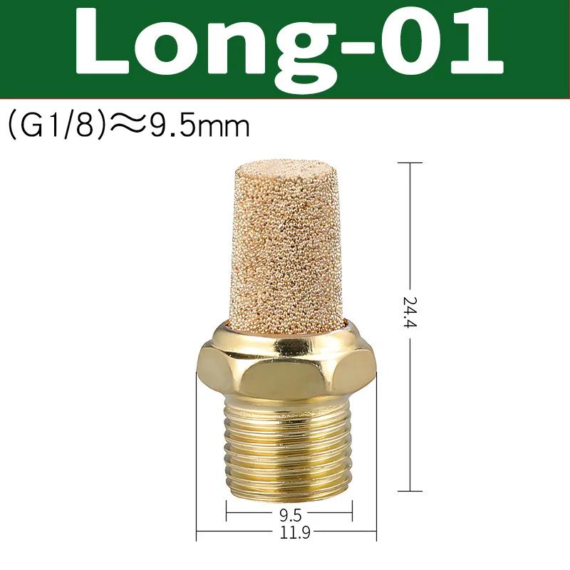 10PCS/50PCS/200PCS Pneumatic Brass Exhaust Muffler BSL M5 1/8 1/4 3/8 1/2 BSP Male Thread For Air Noise Adjustable Long Short