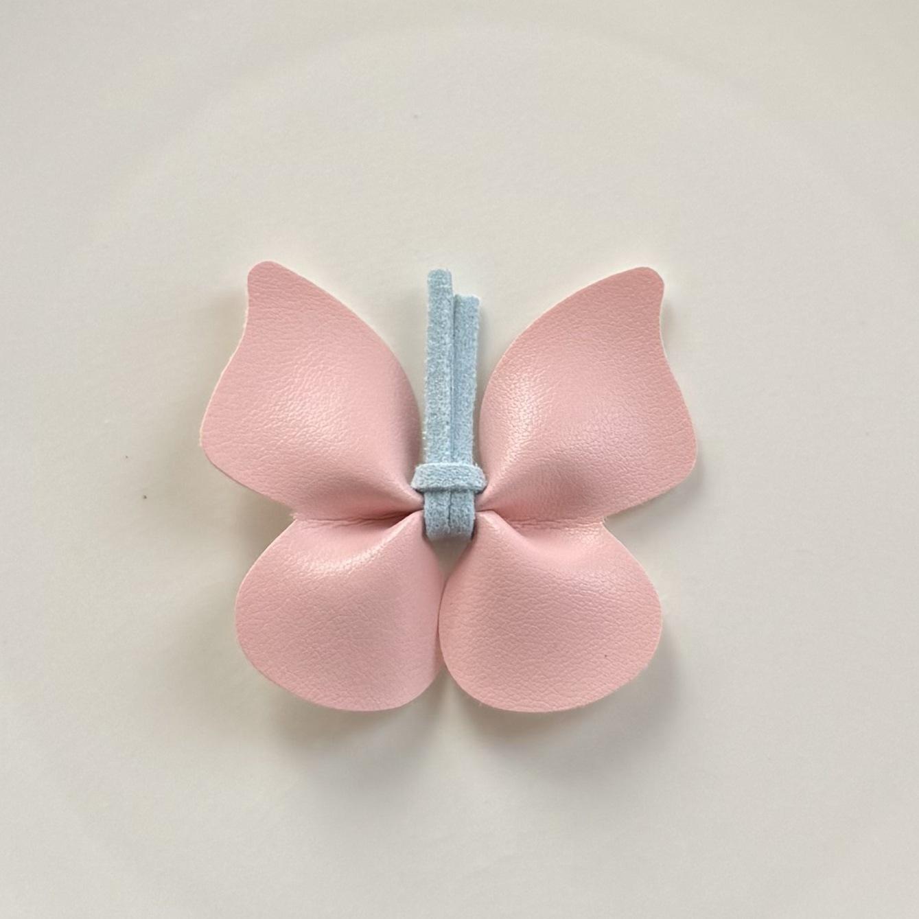 

5Pcs Cute Macaron Color Leather Butterfly Accessories Decoration for Girls Homemade Hair Clips Subculture Clothing Lolita Kawaii рожевий