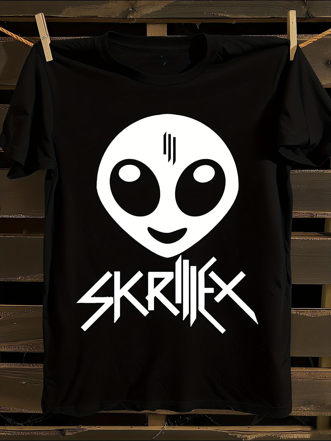 Skrillex Iconic Logo and Alien Face Graphic T-shirt XXXXL