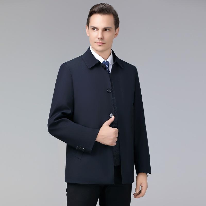 Wool Coat Men's Thickened Middle-aged and Elderly Winter Fleece Liner Jacket Woolen Coat Cashmere
