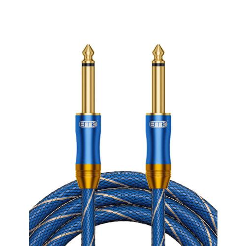 

EMK Guitar Instrument Cable, 10 Feet - Custom Series Premium Rean-Neutrik 1/4 Straight Gold Plug, Blue