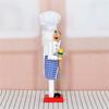 Handcrafted Wooden Christmas Nutcrackers Chefs Statue With Blue Plaids Apron Vintage Holiday Tabletop Display Ornament