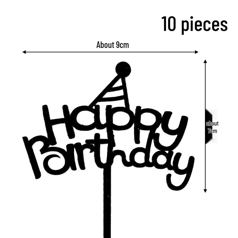 50 Stück Goldene Acryl-Kuchenstecker - Geburtstag, Festival, Muttertagsfeier