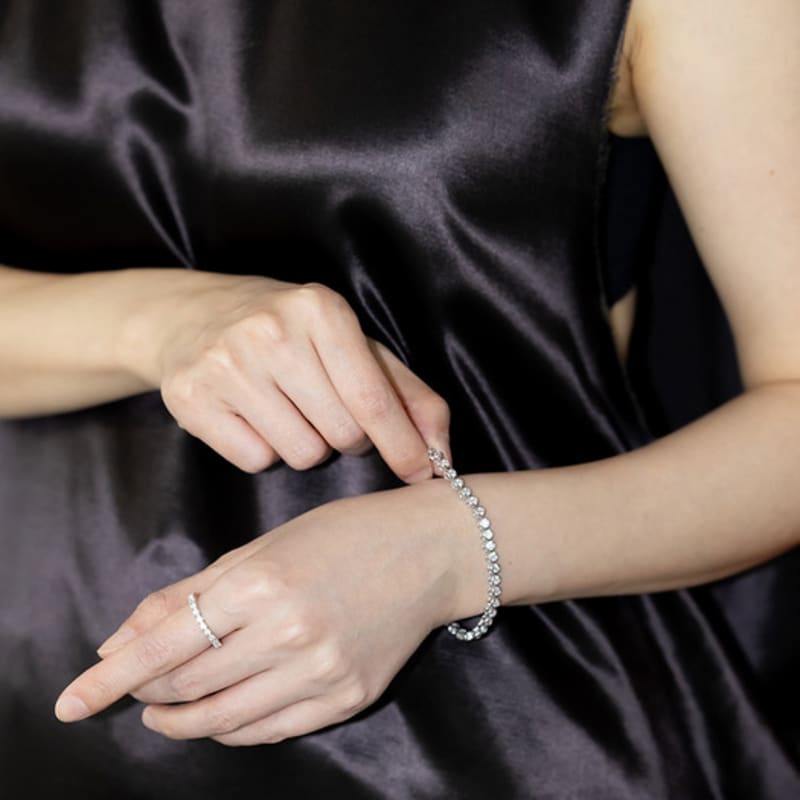 BE/GINS [925 Silver]BB BEZEL TENNIS BRACELET 3.0