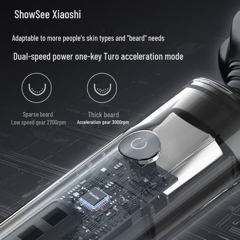 XiaoShi F305-GY 5D Floating Head Men's Electric Shaver CN plug (adapter included)