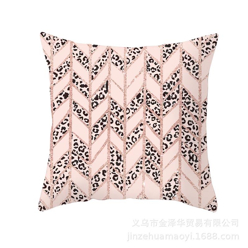Modern Simple Pillow Cover Office Cushion Cover Pink Geometric Print Cushion Home Furnishings Home