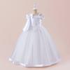 Blumenmädchen Prinzessinenkleid für Hochzeiten Sommer Kind Festlich Schleife Langes Abendkleid für Schule Abendparty Kinder Neujahr Kleidung ALP-0028