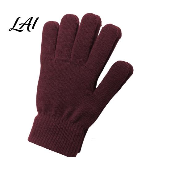 Cold Weather Accessories for Men Women Winter Thermal Gloves Women Thickened Velvet Lined Mittens Knit Five Finger High Elasticity with Elastic Rib