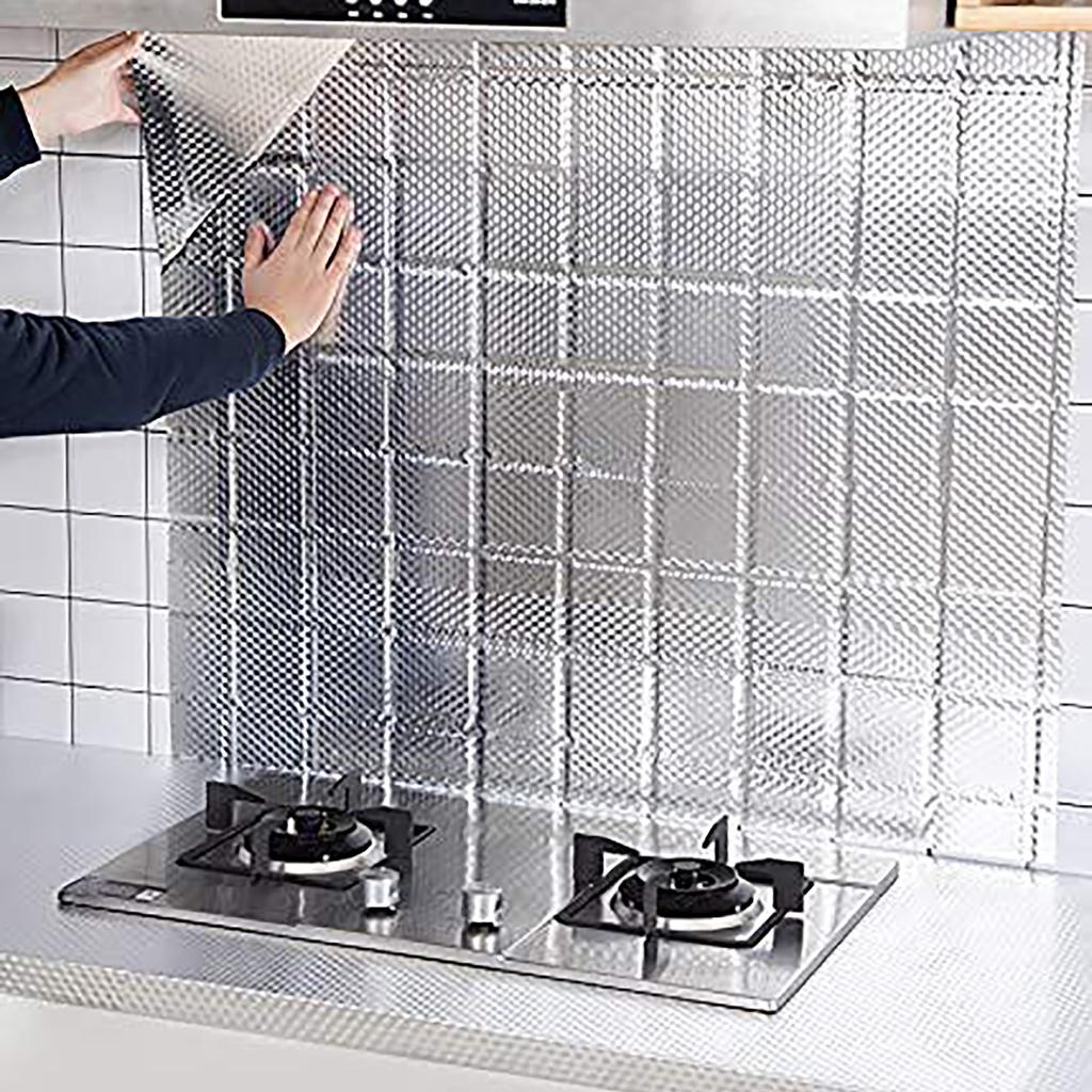 Kitchen Self-Adhesive Aluminum Foil And Oil-Proof Stickers Wall Stickers Waterproof, High Temperature And 