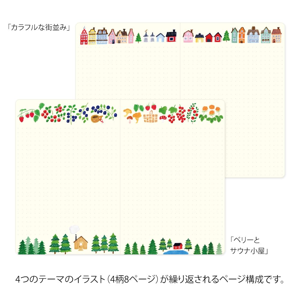Midori Nordic 1535 4006 Notebook, Yurulog, Pattern, B6,