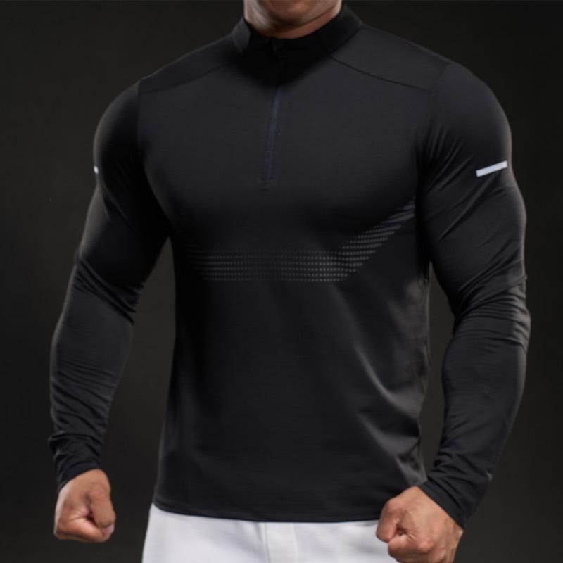 New Quick-dry Ice Silk Long-sleeved T-shirt Men's Casual Sports Fitness Outdoor T-shirt Top
