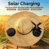 Summer Straw Hat Solar Energy Operated Solar Ventilation Fan Adjustable Solar Fan Drawstring Sports Hat