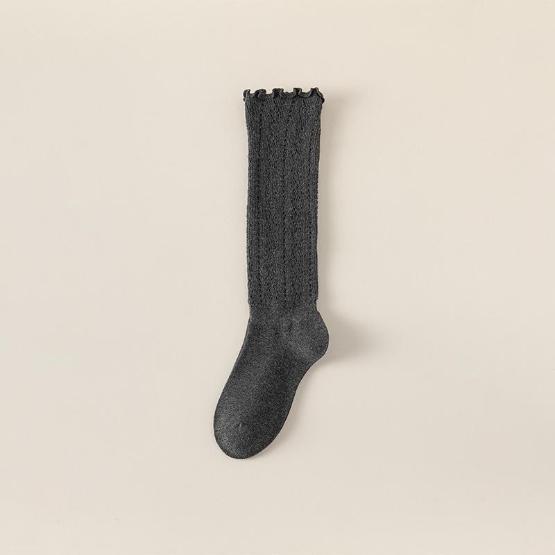 Female Spring and Autumn Retro Show Thin Everything with Long Leg Cotton Socks