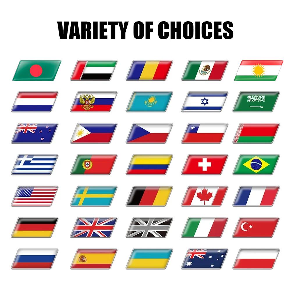 3D Epoxy Car Styling Body Trunk Decor Sticker with Bangladesh Kurdistan Israel Brazil Palestine Poland France Flag Emblem