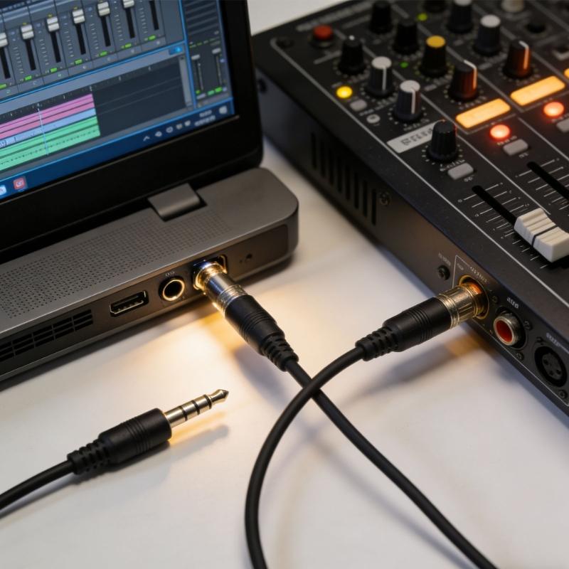 3.5mm Sound Port To DIN 5 Pin Adapter Cable For High Quality Sound Transmission From PC To Retro Amplifiers