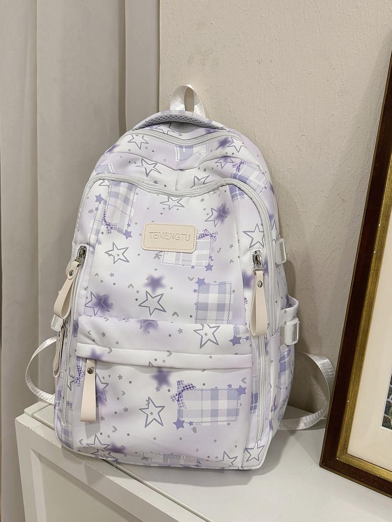 Schoolbag Japanese Ins Rendering Versatile Star Girl Backpack Cute Junior High School Student School Bag Large Capacity Backpack