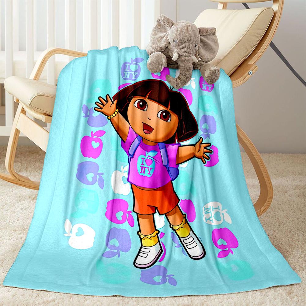 Dora Explorer Blanket Soft Warm Cozy Perfect for Bedding Chair Office Four Seasons Universal Modern Style Unique Gift for Family and Friends Camping