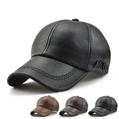 Czapka baseballowa męska zimowa na zewnątrz ze skóry PU Czapka golfowa Wodoodporna, wiatroszczelna Czapki sportowe Czapki typu casual trucker Gorras