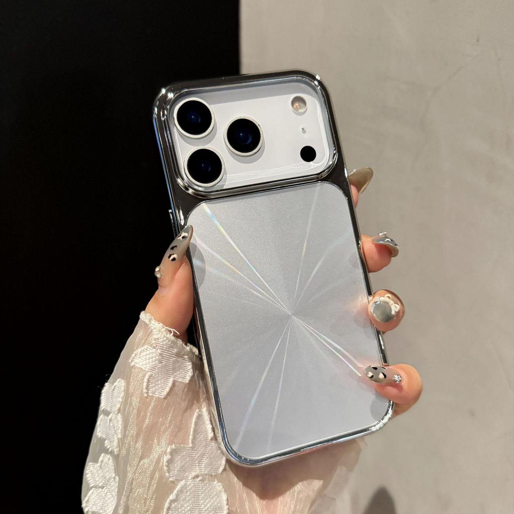 Electroplated Aurora CD Texture Drop-proof Case for Apple iPhone 15 Pro Max