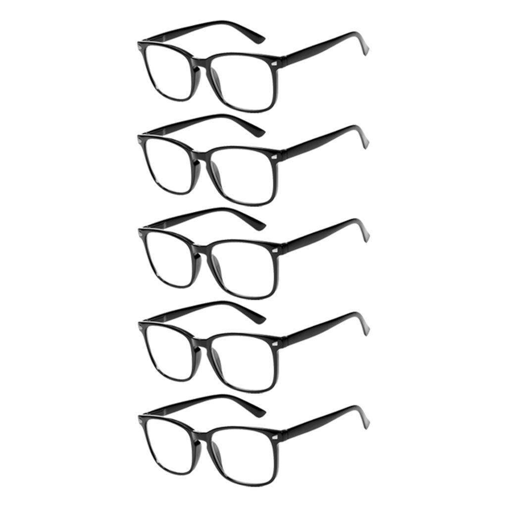 1/2/3/4/5pcs Auto-Focus Blue Light Blocking Reading Glasses – Anti-Fatigue Unisex Oversized Frames with Spring Hinges