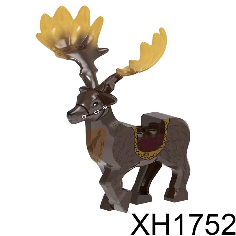 Magic Movies Medieval Animal Figure Building Blocks Dragon Elk Wild Boar Bighorn Sheep Dog Mini Model Bricks Toys DIY Kids Gifts
