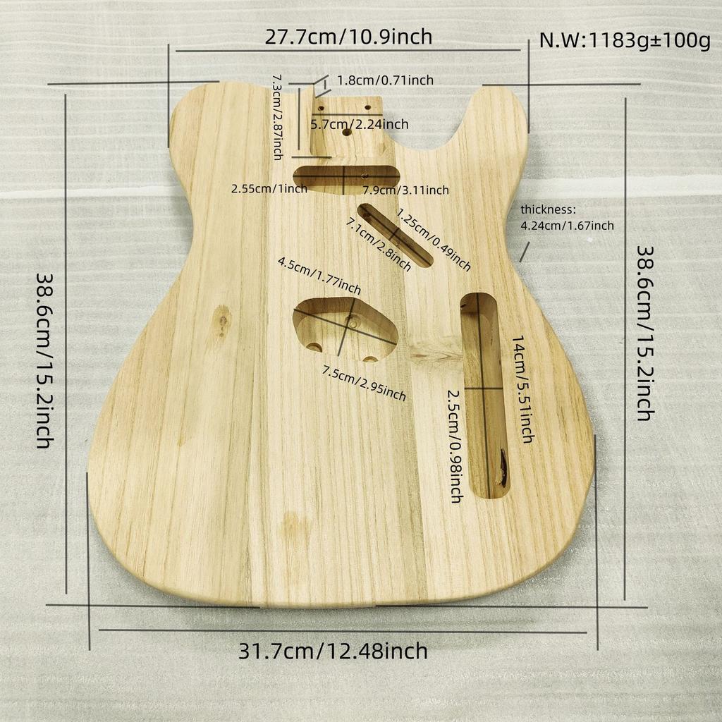 TL-2 Electric Guitar Body Made of Paulownia Wood Electric Guitar Body Unfinished Body Suitable for DIY Customization, Painting, and Spray Painting