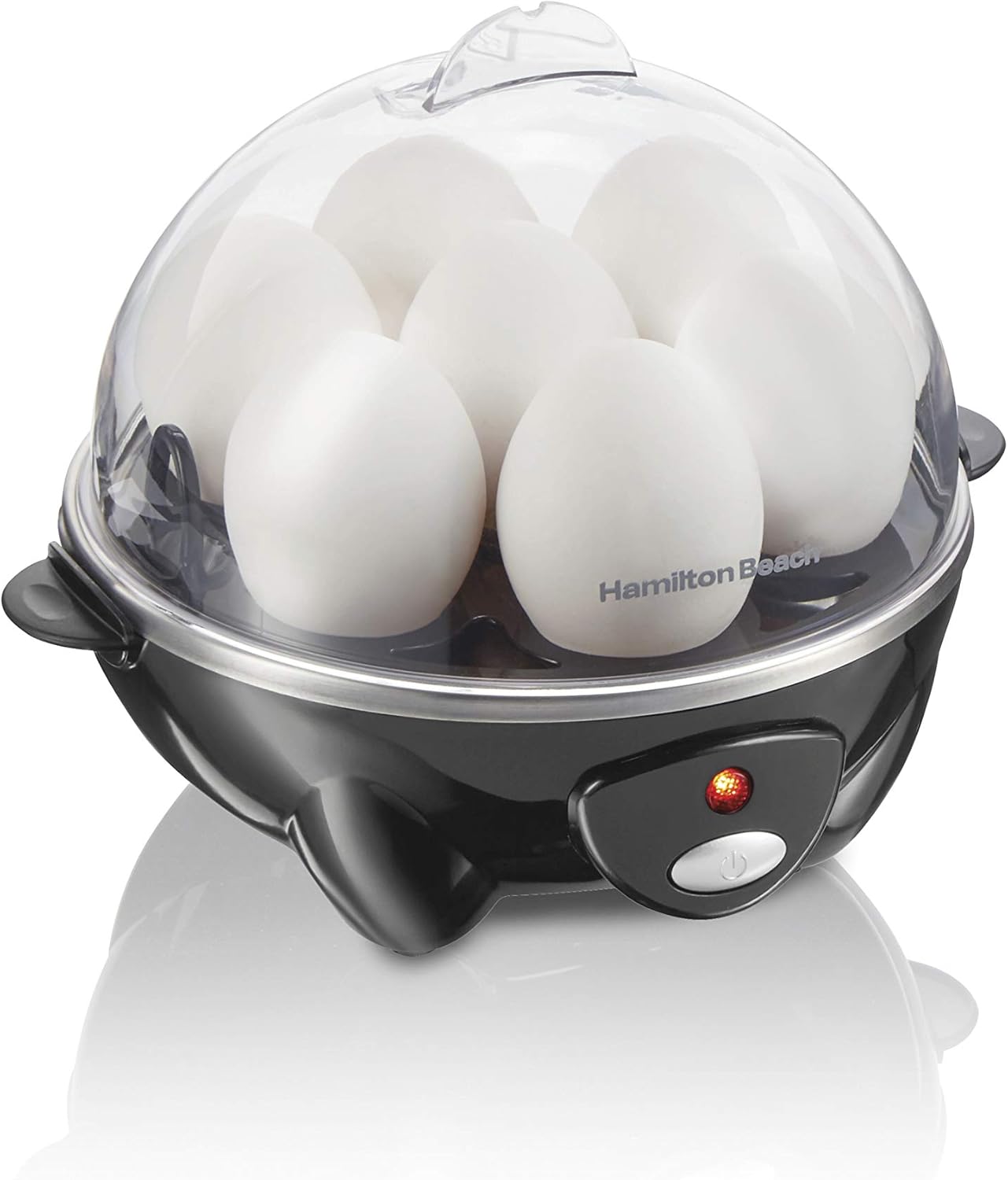 

Electric Egg Cooker for Hard Boiled Eggs, Poacher Eggs, Omelet Maker & Vegetable Steamer, Holds 7, Black United States