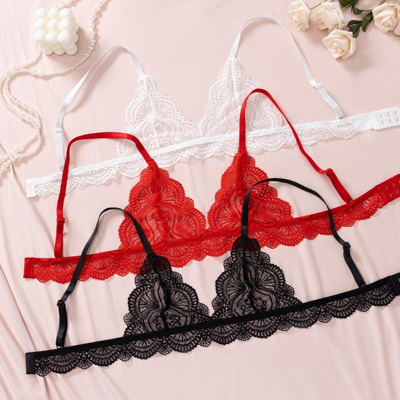 Women S Sexy Lace Wireless Thin Breathable Triangle Cup Bra
