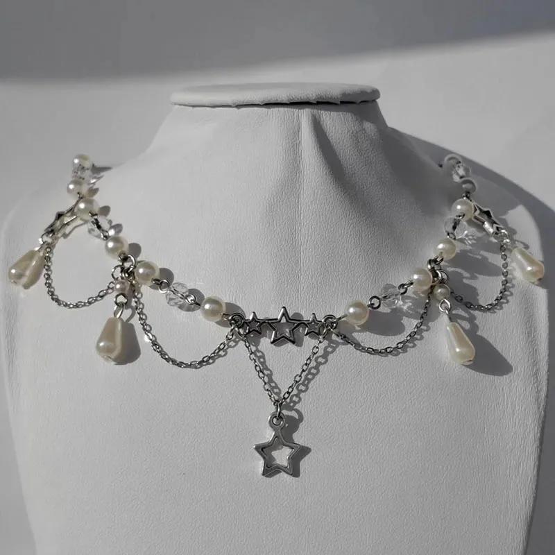 

double layered star choker necklace Fairycore Grunge Jewelry