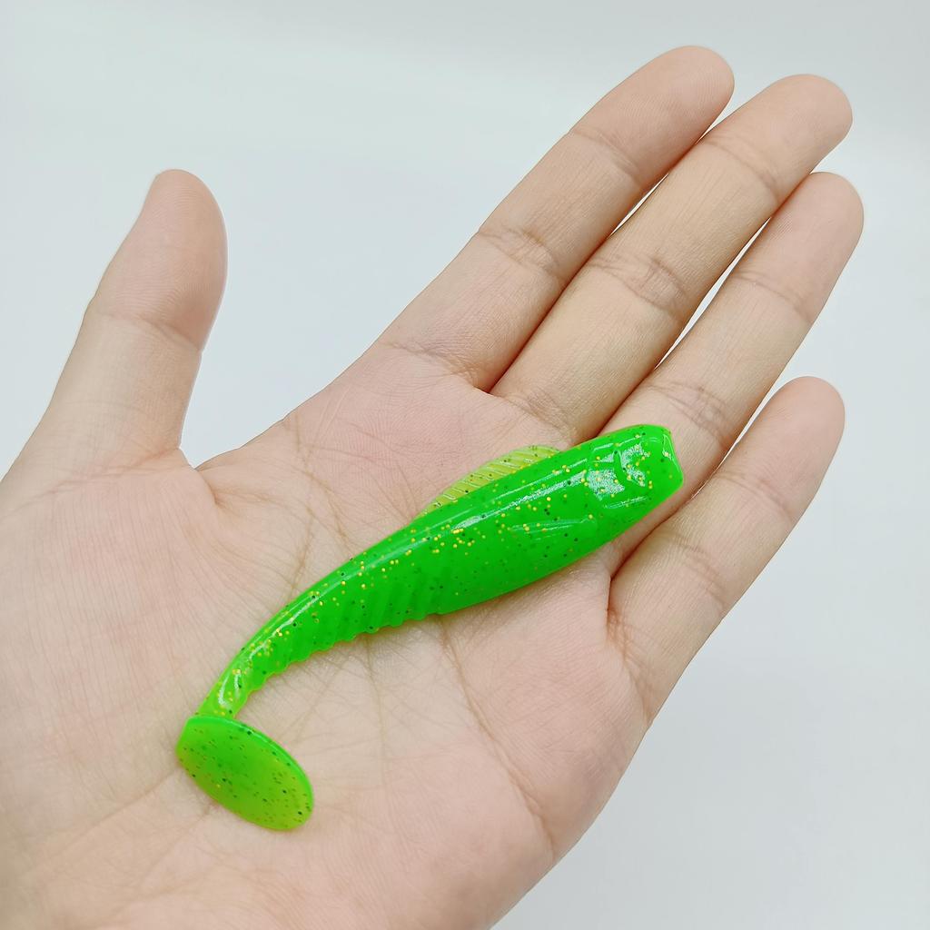 DUODUOYU 6PCS New TPE T-Tail Soft Fishing Lure 4.2g/76mm Jigging Wobblers Tackle Bass Pike Artificial Silicone Swimbait Tackle