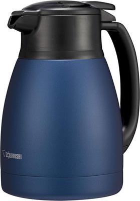 Stainless Steel Pot Tabletop Pot Wide Mouth Stainless Steel Double Walled Vacuum Flask Heat Insulation Matte Navy 1.0L Approx. 6.5cm