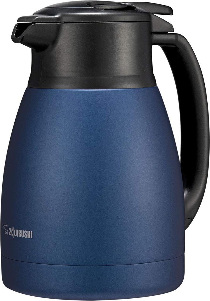 ZOJIRUSHI Stainless Steel Pot Tabletop Pot Wide Mouth Stainless Steel Double Walled Vacuum Flask Heat Insulation Matte Navy 1.0L Approx. 6.5cm