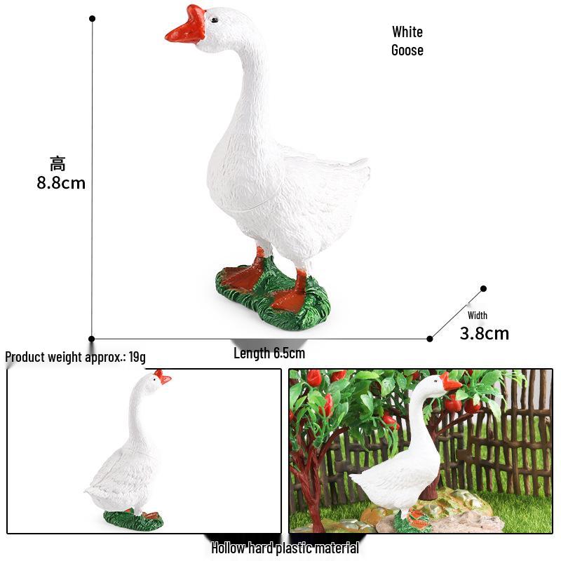 Cross-Border Animal Toy Set: Sheep, Cow, Horse, Donkey, Goat, Poultry Plastic Models