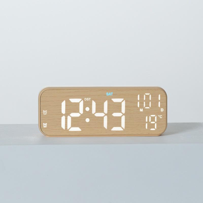 Premium LED Desk Clock: Elegant Silent Alarm for Living Room Tabletop