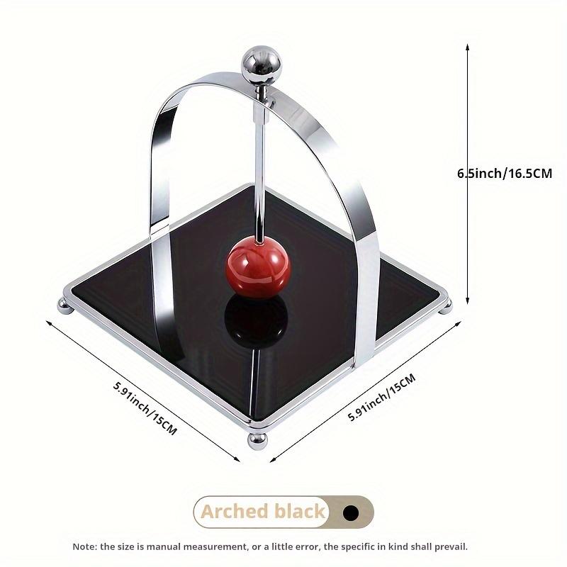 Vintage Luxury Square Tissue Holder with Ball Cream Style for Hotel Restaurant Tabletop Stand