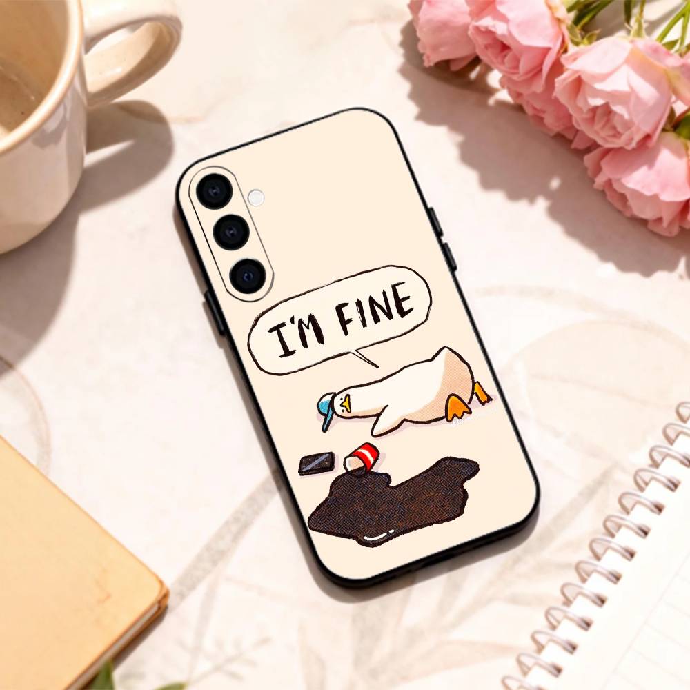 C-Chaotic Duck Goose Phone Case For Samsung Galaxy A73,A72,A71,A70,A53,A52,A51,Others Soft Black Shell