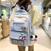 College Style Backpack Student Block Color Campus Schoolbag Female High School Students Large Capacity Backpack