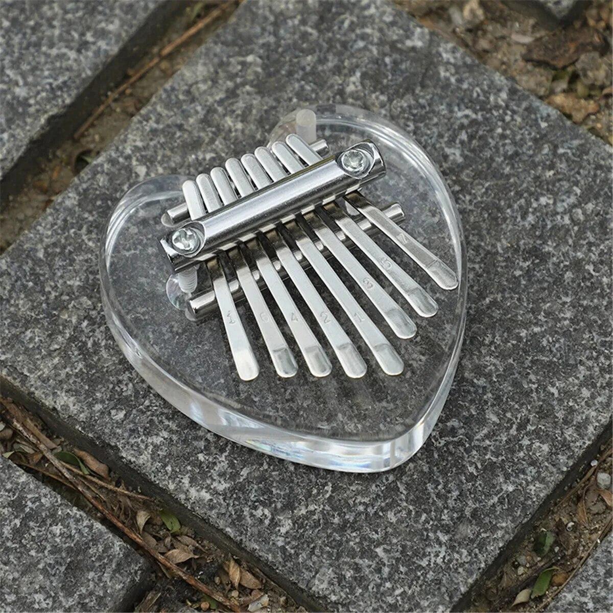 Мивайер 8 Клавиш Мини Калимба Радужная Прозрачное Сердце Кристальная Калимба Акрильное Пальцевое Пианино Акустическое Пальцевое Пианино Музыкальный Инструмент