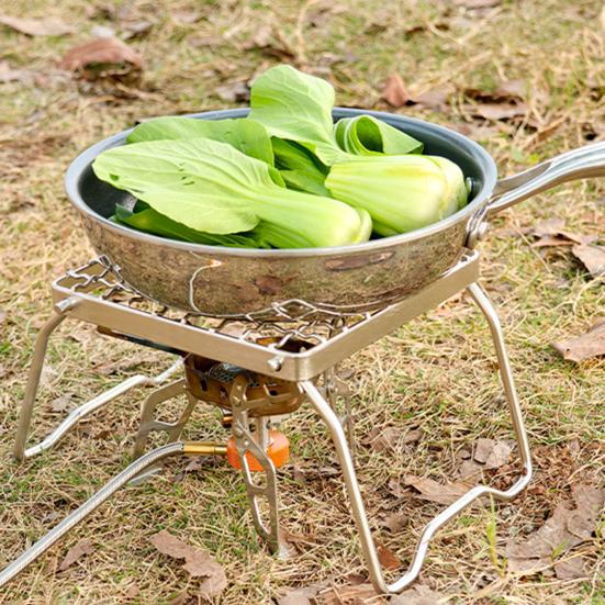 Gas Stove Stand High Stability Heat-Resistant Rustproof Portable Folding Picnic BBQ Grill Grate