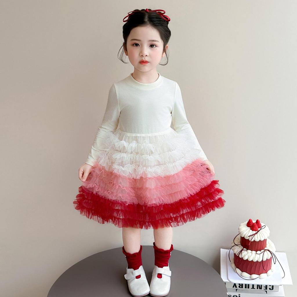 Spring Girls' Cat Denim Princess Dress Set - Baby Puffy Skirt Two-Piece