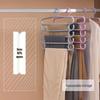 Multilayer Pants & Clothes Hanger Rack with Clips | Space-Saving Wardrobe Organizer