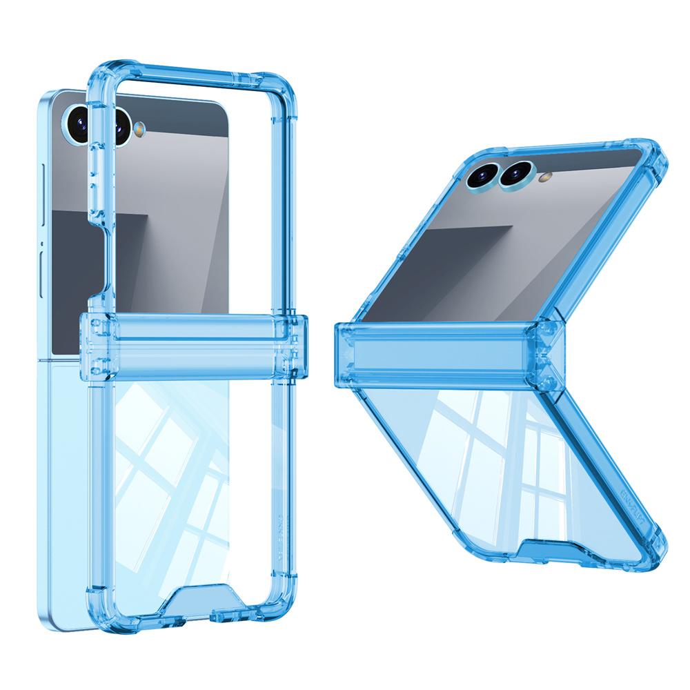 For Samsung Galaxy Z Flip 8 Z Flip 7 Transparent Shockproof Case With Hinged Protection Bumper Armor Folding Back Clear Cover