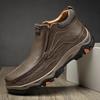 Fashion Leather Outdoor Boots For Men Slip On Casual Leather Men Boots Handmade Waterproof Hiking Boot Bota Masculino Para Trabalho