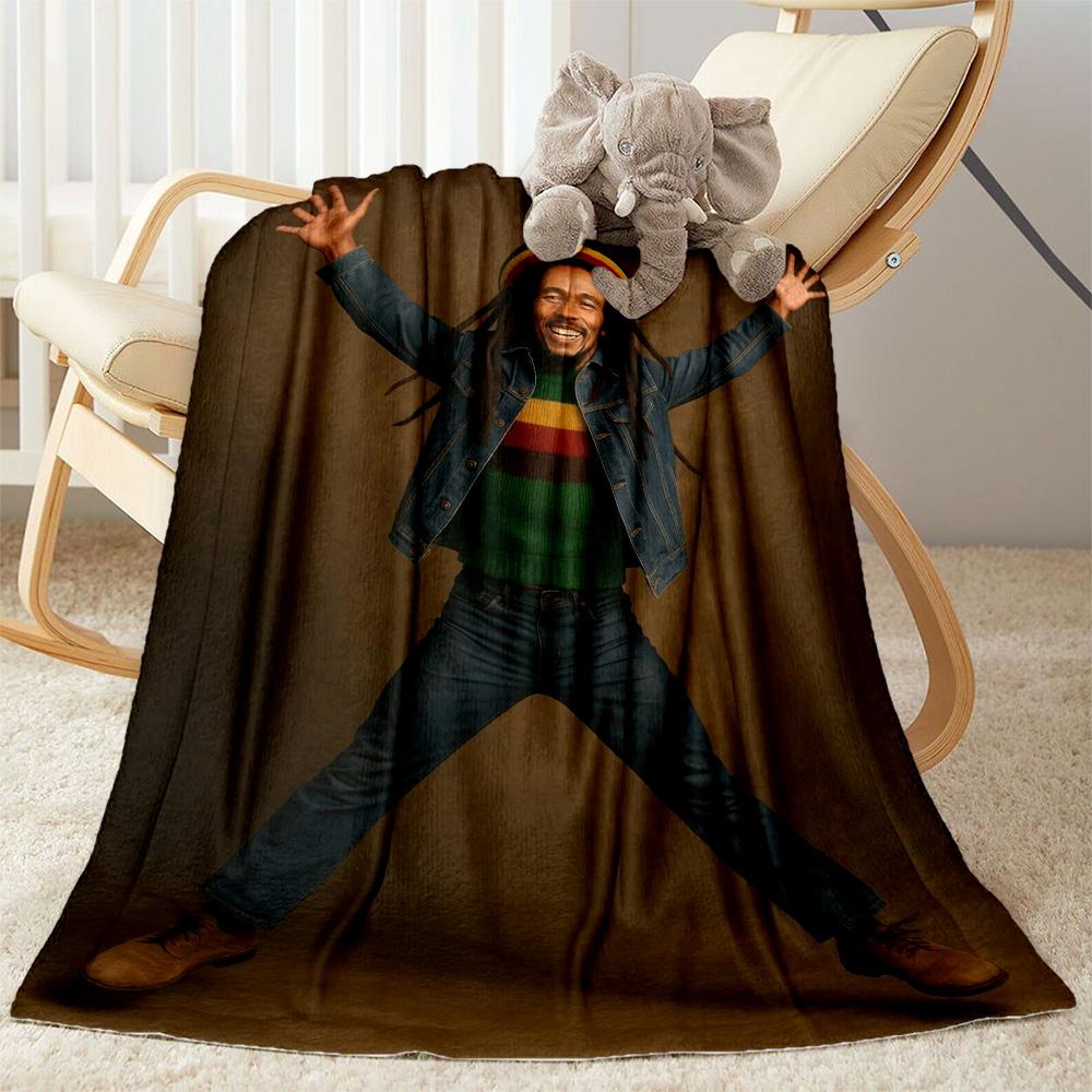 Bob Marley Reggae Legend Blanket Soft Warm Cozy Perfect For Seaside Bed Livingroom For All Seasons Playful Design