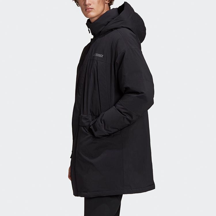 Adidas Xplr Down Parka Mid-Length Hooded Jacket Men Outerwear Black GE9932