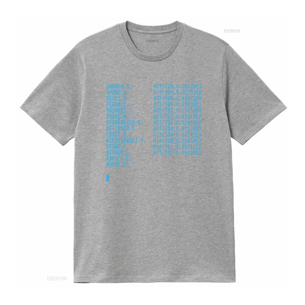 Aliens Crew Manifest Vintage 1980s Horror Computer Screen T Shirt Retro Aesthetic Vintage Washed Soft Streetwear Homme Stylish
