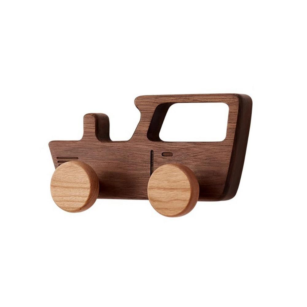 Wall Mounted Wood Car Shaped Hooks Decorative Coat Bag Hook Cartoon Car Wall Hooks  Entrance